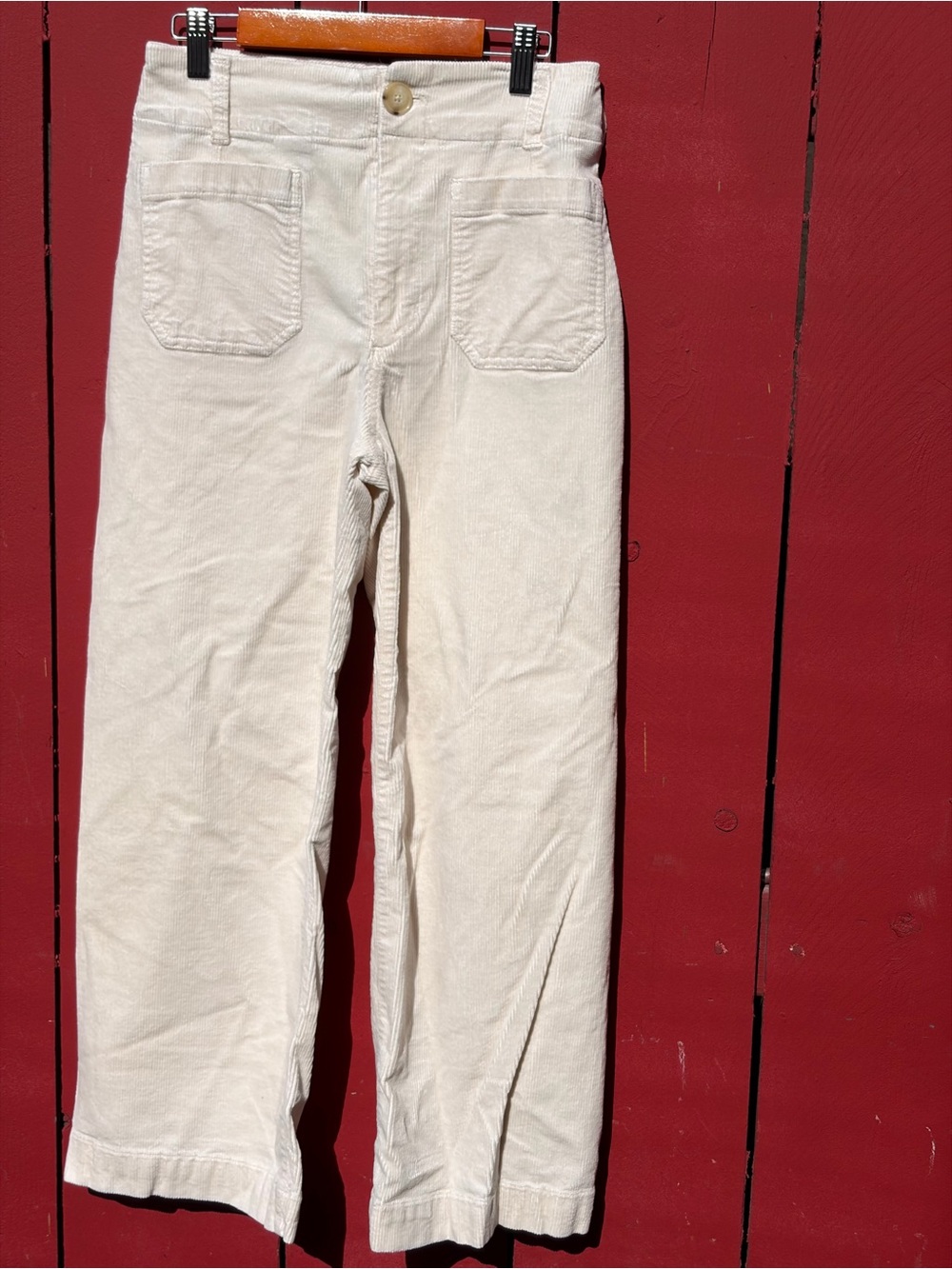 The Colette Crop Wide-Leg Pants by Maeve  in Corduroy Material
